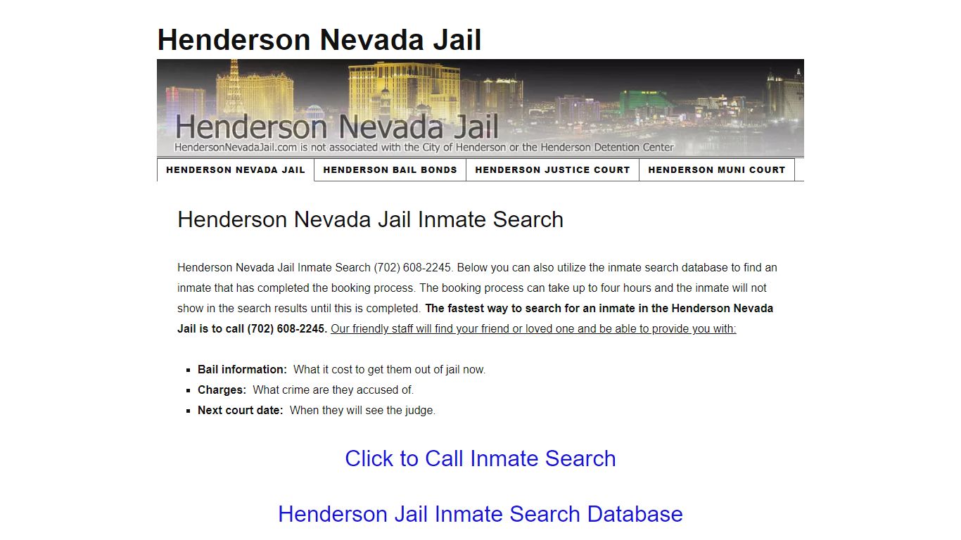 Henderson Nevada Jail Inmate Search - Henderson Detention ...