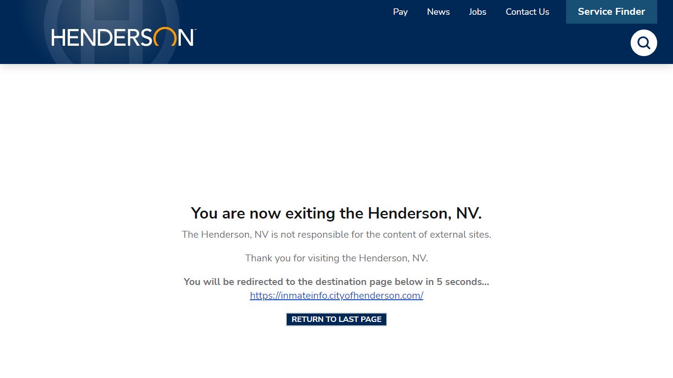 Inmate Information | Henderson, NV